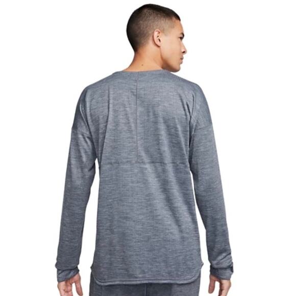 Nike Yoga Men's Dri-FIT Crew Top cool Grey sz large athletic top long sleeve NEW - Picture 2 of 7